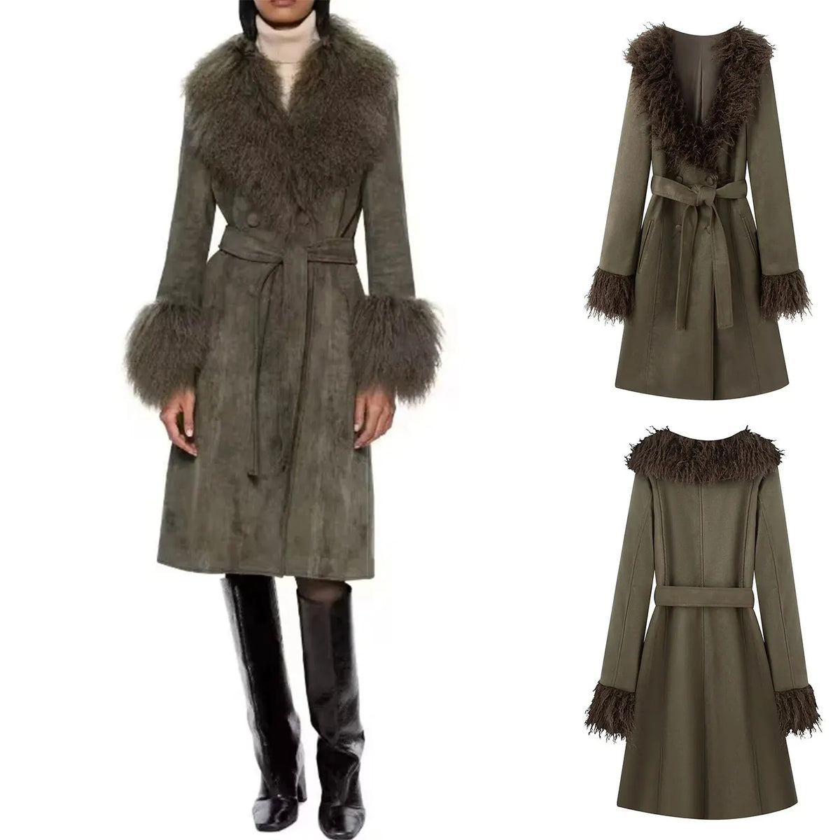 Women's Casual Mid-Length Trench Coat with Bow