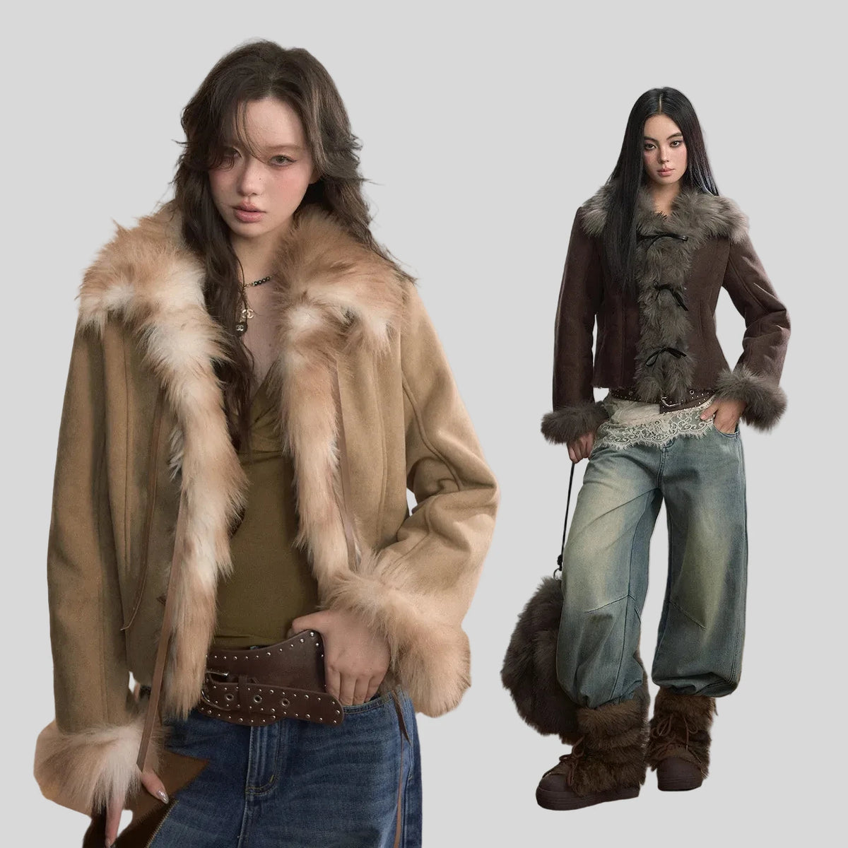 Women's Casual Outerwear Jacket Coat with Bow Belt