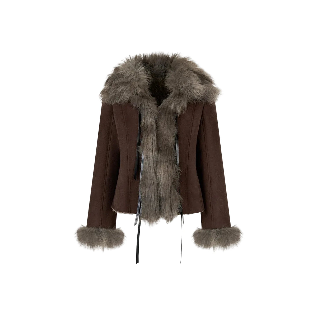 Women's Casual Outerwear Jacket Coat with Bow Belt