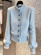 Women's Casual Relaxed Lace Knit Sweater Cardigan