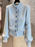 Women's Casual Relaxed Lace Knit Sweater Cardigan