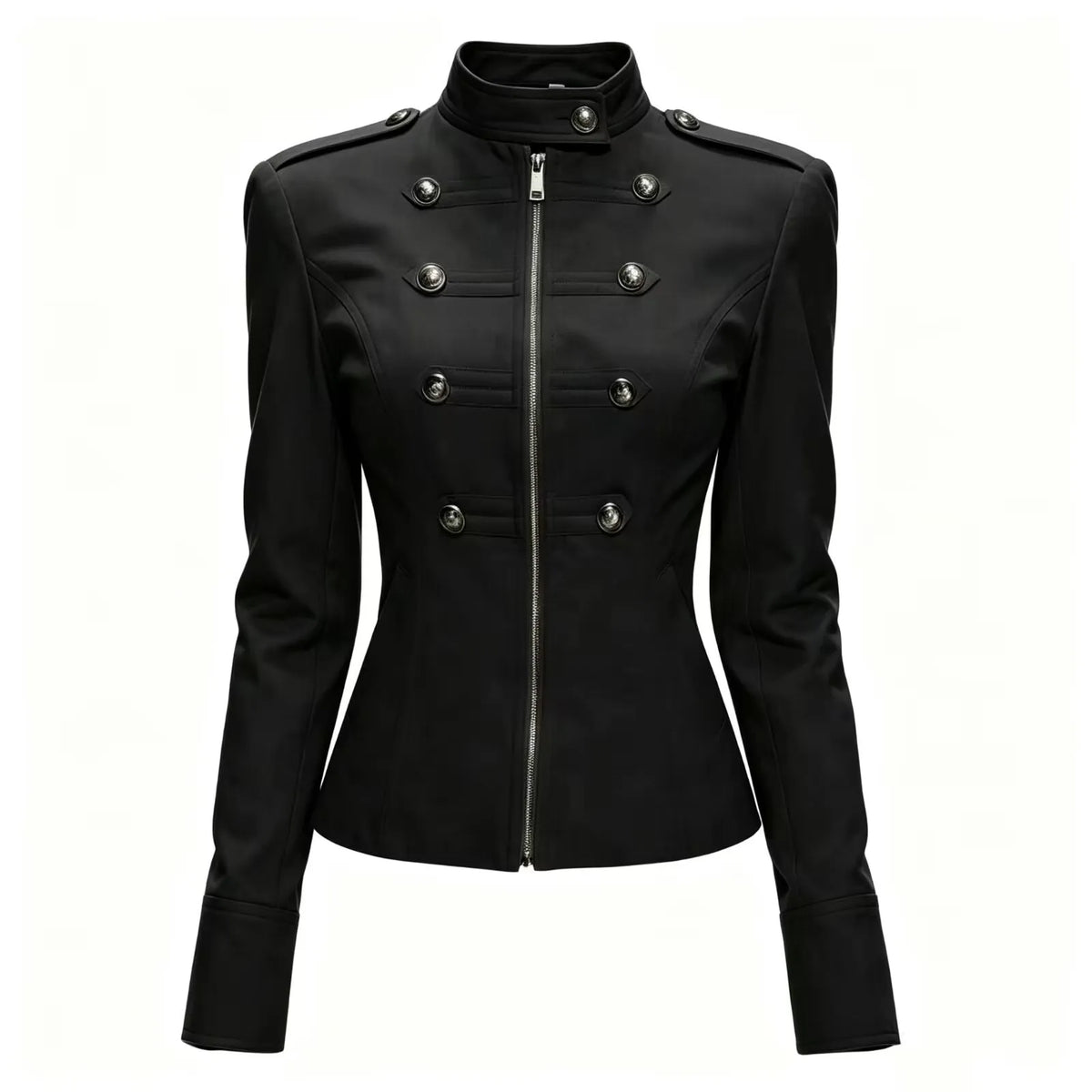 Women's Casual Retro Double-Breasted Napoleon Jacket Coat