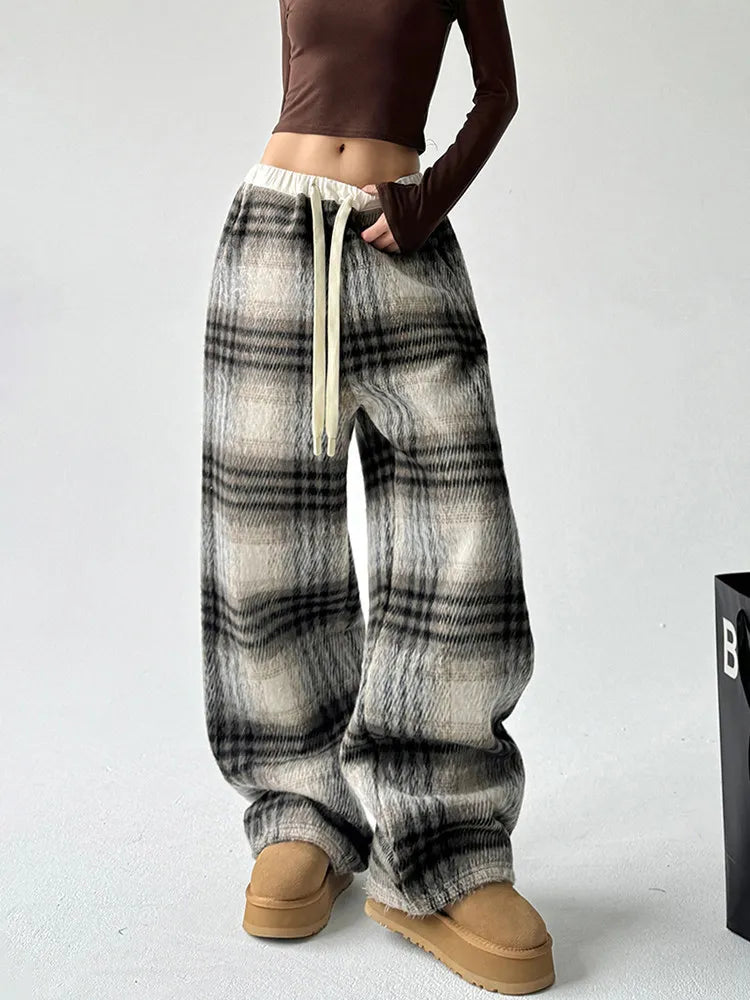 Women's Casual Retro Oversize Demi-Season Trousers