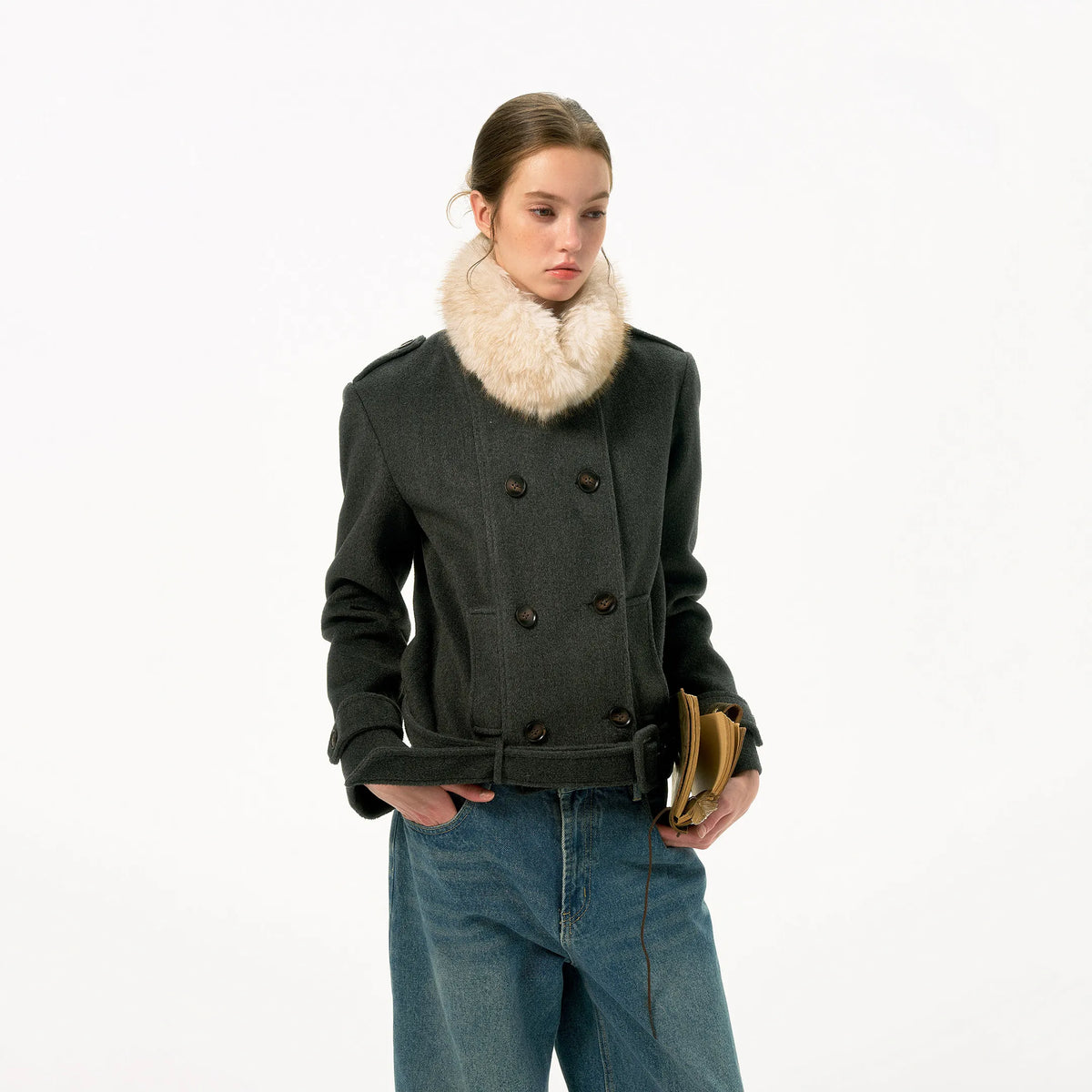 Women's Casual Short Woolen Jacket Coat
