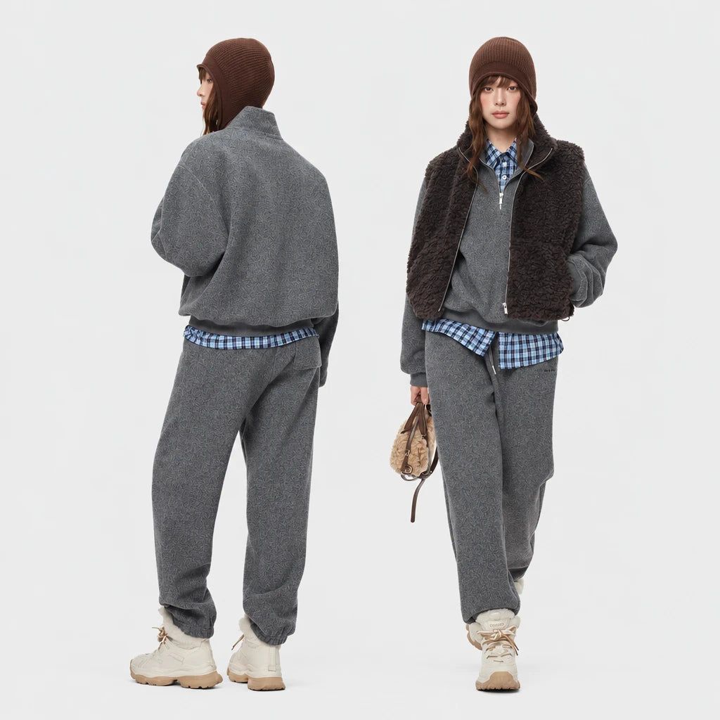 Women's Casual Sweatshirt and Trousers Tracksuit Set