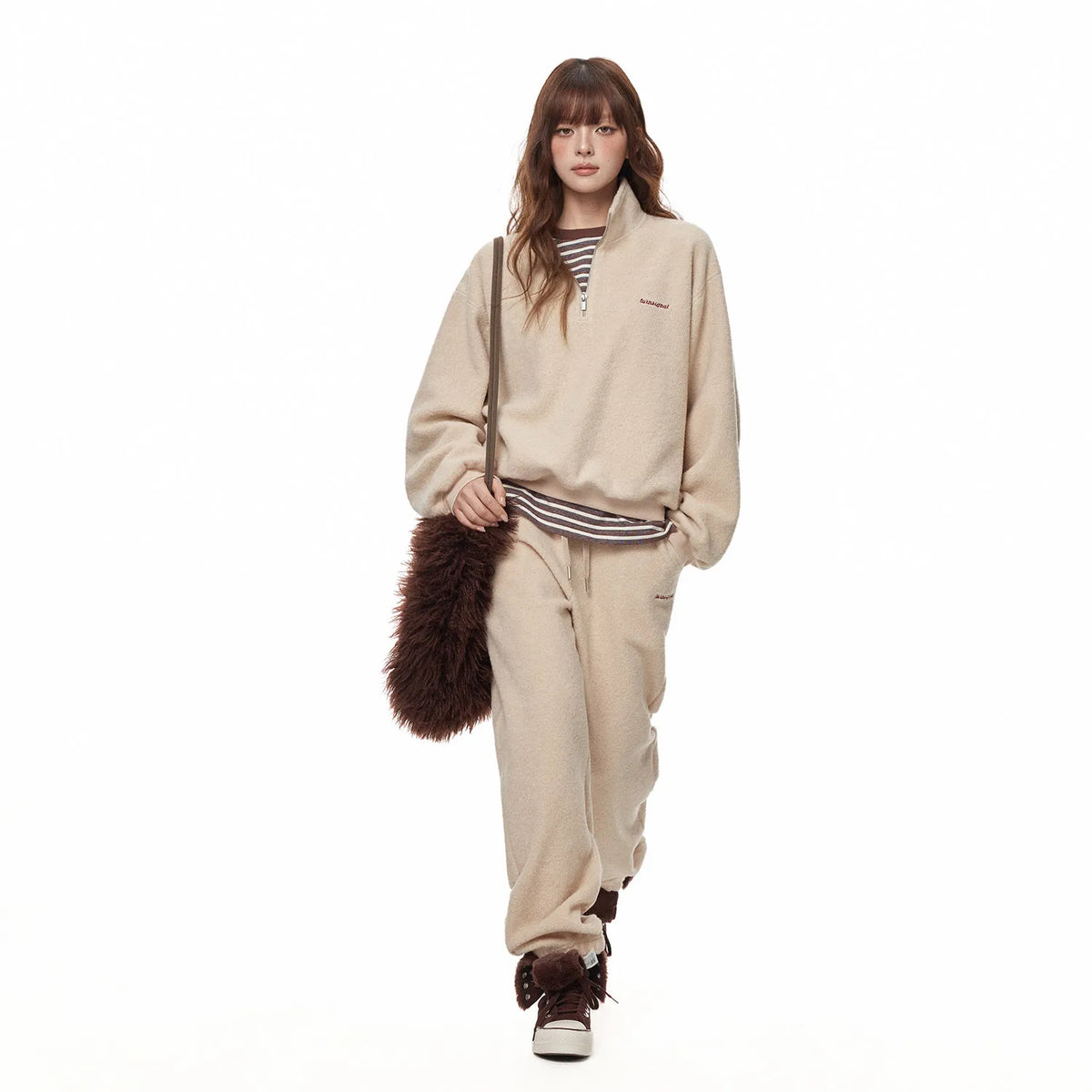 Women's Casual Sweatshirt and Trousers Tracksuit Set