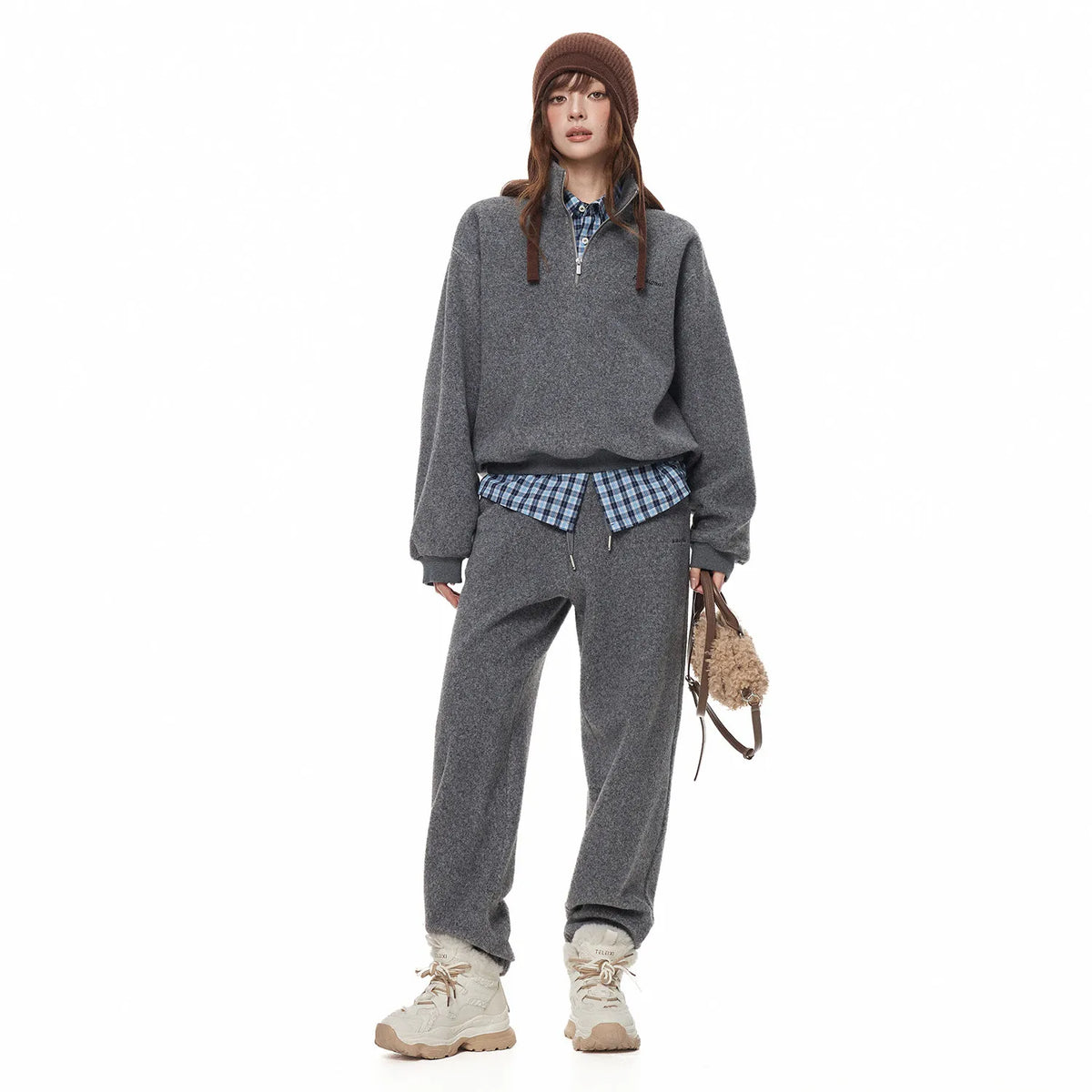 Women's Casual Sweatshirt and Trousers Tracksuit Set