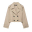 Women's Classic Lapel Short Trench Coat Jacket
