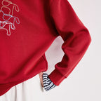 Women's Crewneck Patchwork Plaid Fake Two-Piece Loose Sweatshirt