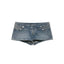 Women's Denim 2 Piece Set Stand Collar Cropped Jacket Shorts Outfit