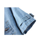 Women's Double Breasted Denim Cape Coat Windbreaker Jacket