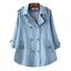 Women's Double Breasted Denim Cape Coat Windbreaker Jacket
