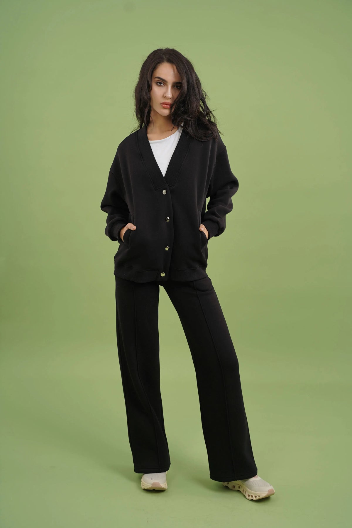 Women's Dropped Shoulder Button Set