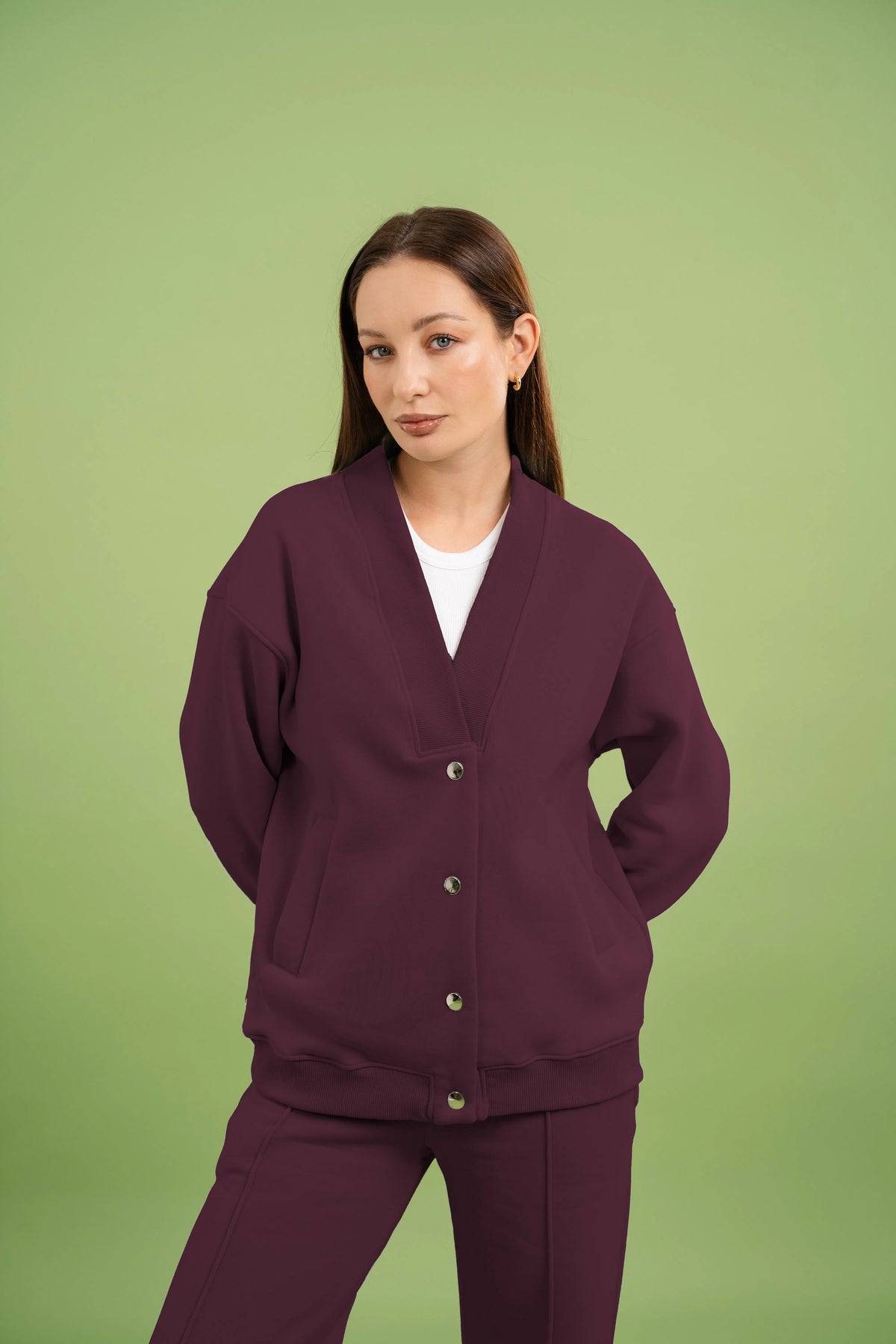 Women's Dropped Shoulder Button Set