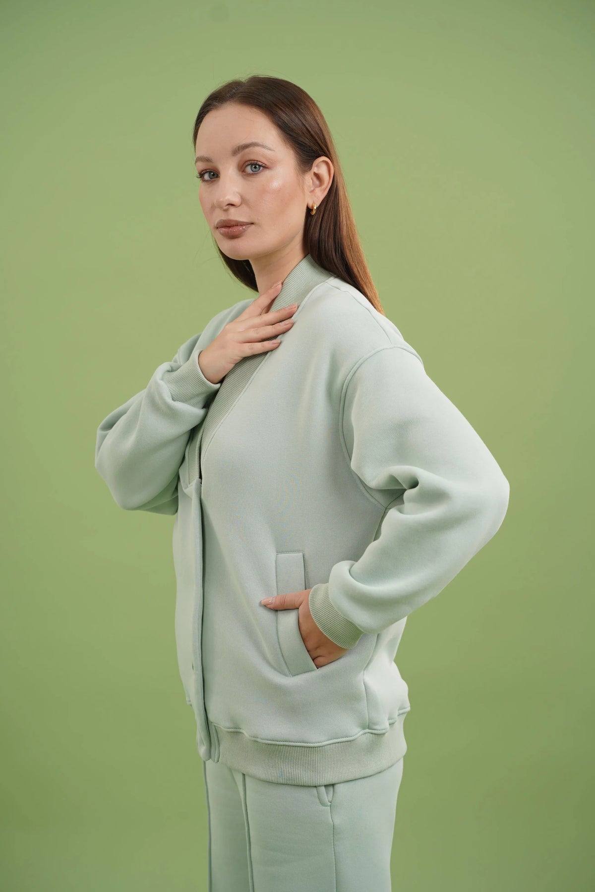 Women's Dropped Shoulder Button Set