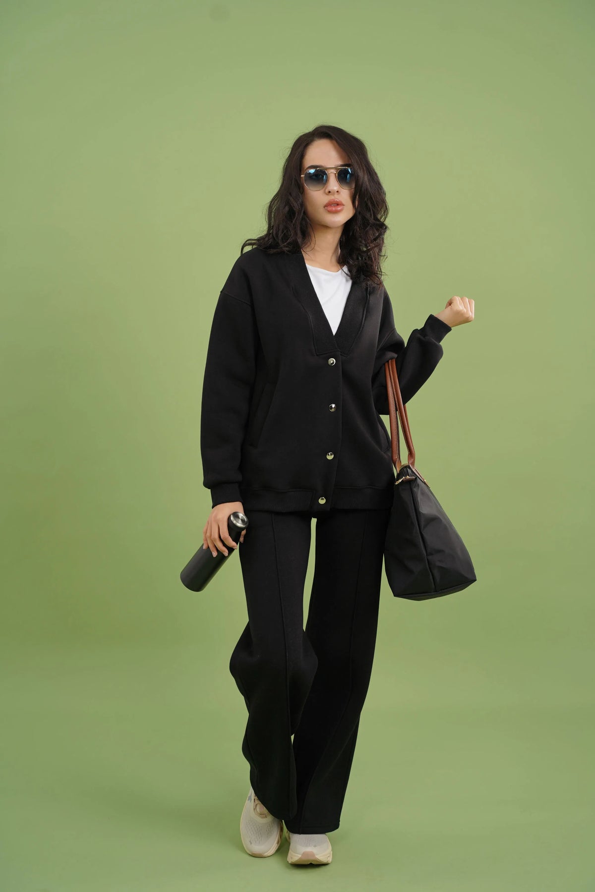 Women's Dropped Shoulder Button Set