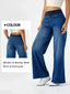 Women's Elastic Waist Loose Straight Leg Denim Jeans