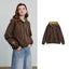 Women's Embroidery Splicing Contrasting Color Hooded Pullover Sweatshirt