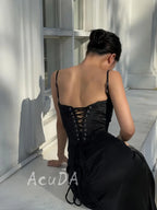 Women's French Style Satin Sleeveless Evening Maxi Slip Dress