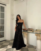 Women's French Style Satin Sleeveless Evening Maxi Slip Dress