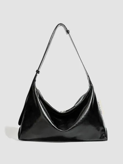 Women's Glossy PU Leather Slouchy Shoulder Bag