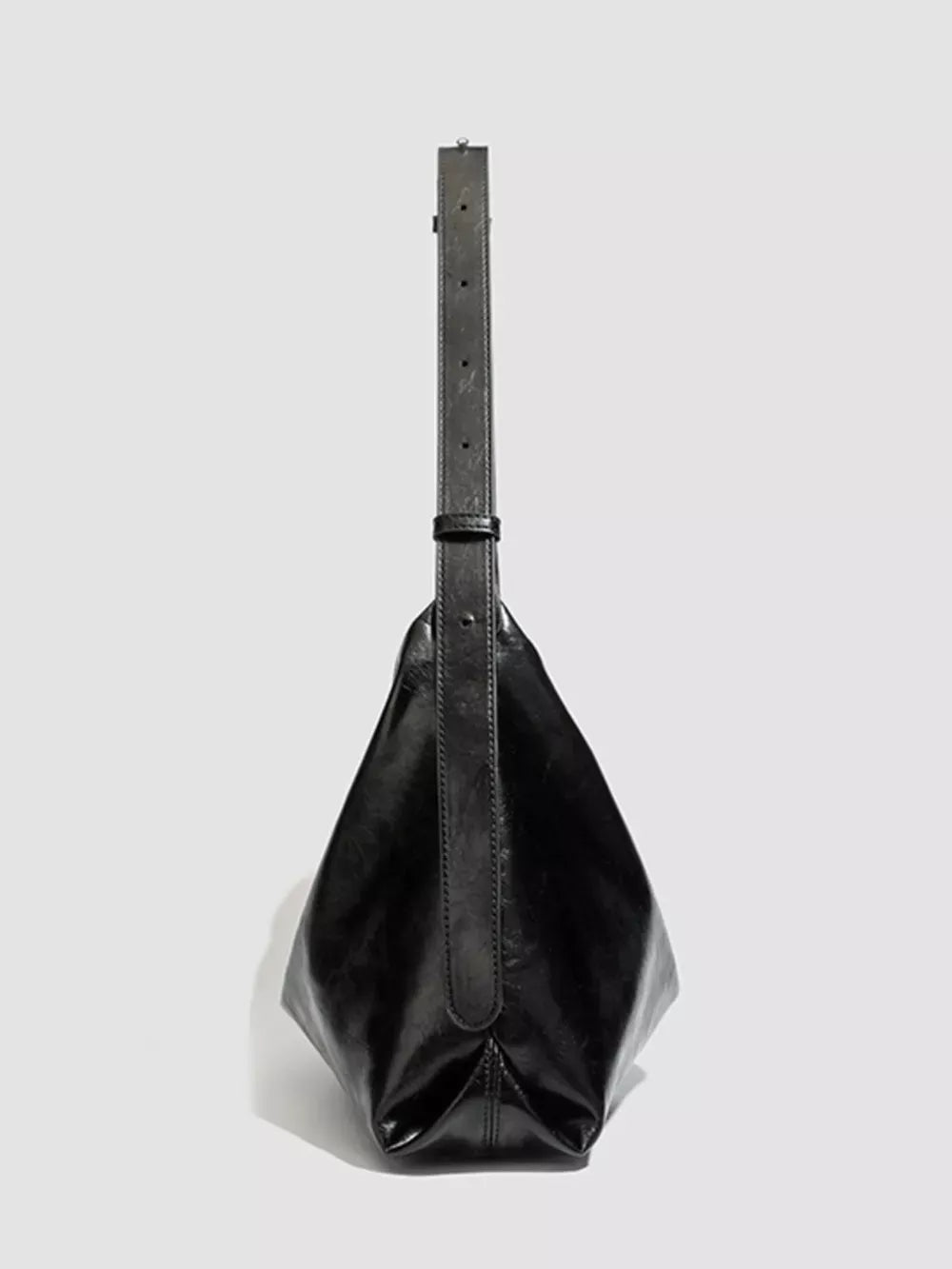 Women's Glossy PU Leather Slouchy Shoulder Bag