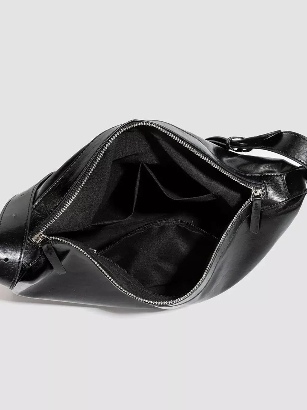Women's Glossy PU Leather Slouchy Shoulder Bag