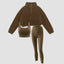 Women's Half-Zipper High Neck Fleece Sweatshirt Vest and Pants Three-Piece Set