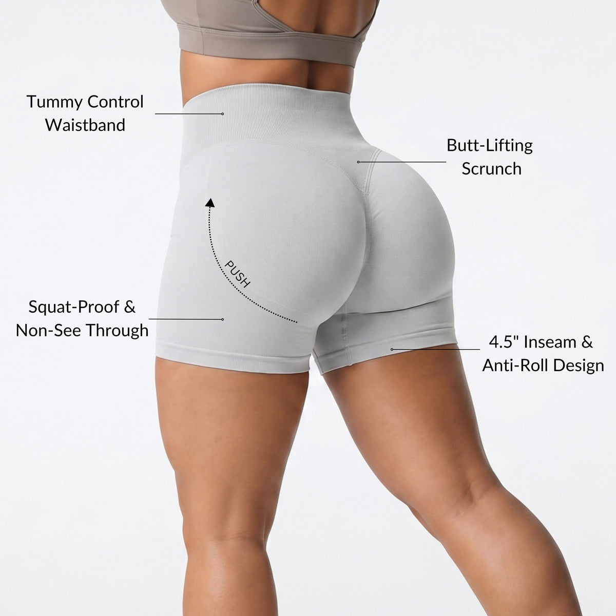 Women's High-Performance Contour Athletic Gym Shorts