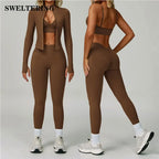Women's High Waist Leggings Sports Bra Workout Outfits Fitness Yoga Set
