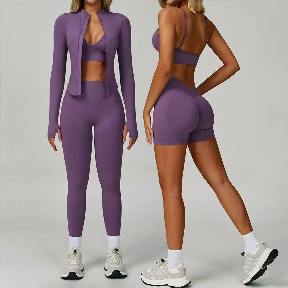 Women's High Waist Leggings Sports Bra Workout Outfits Fitness Yoga Set