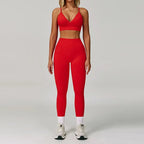 Women's High Waist Leggings Sports Bra Workout Outfits Fitness Yoga Set