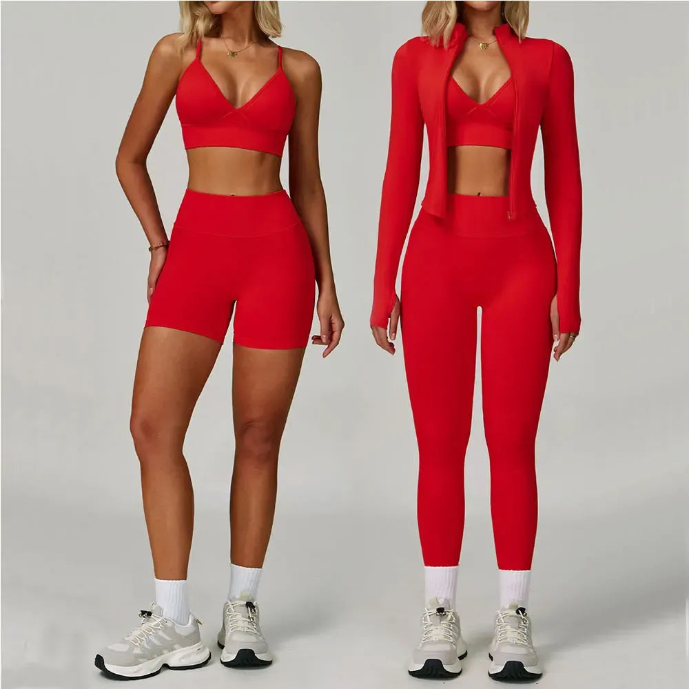 Women's High Waist Leggings Sports Bra Workout Outfits Fitness Yoga Set