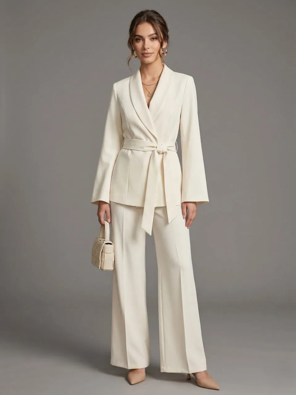 Women's Italian Belted Suit Set