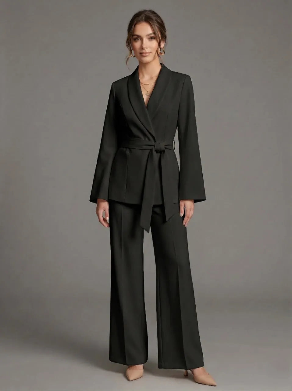 Women's Italian Belted Suit Set