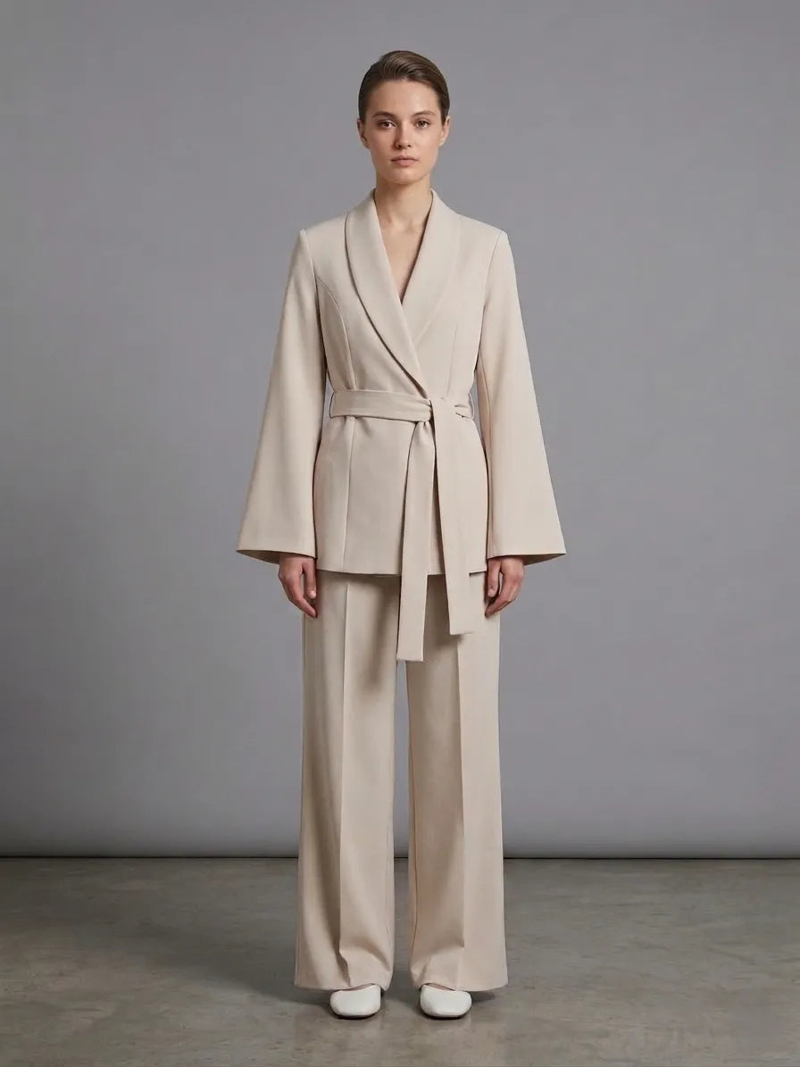Women's Italian Belted Suit Set