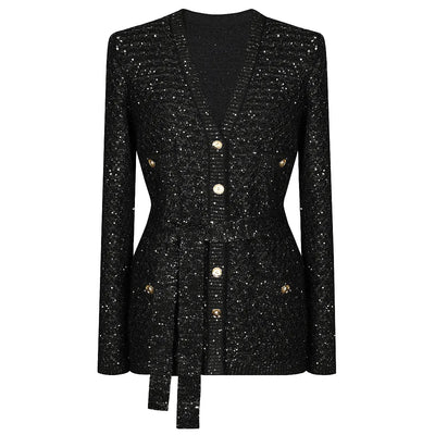 Women's Knitted Cardigan | V-Neck Long-Sleeve Sweater Jacket