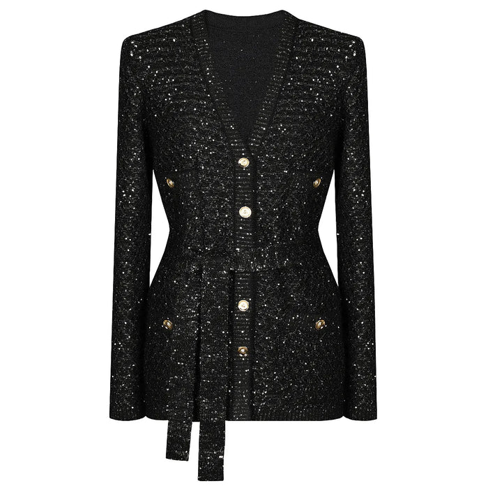 Women's Knitted Cardigan | V-Neck Long-Sleeve Sweater Jacket