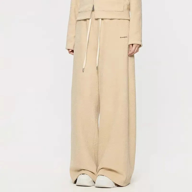 Women's Knitted Hooded Cardigan Jacket and Trousers Tracksuit Set