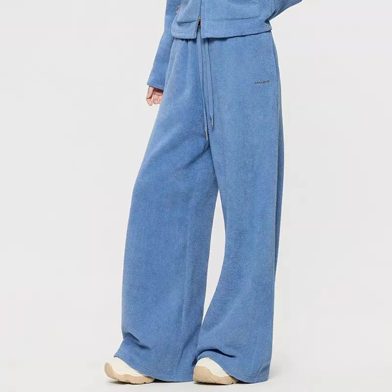 Women's Knitted Hooded Cardigan Jacket and Trousers Tracksuit Set