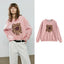 Women's Leopard Print Appliqué Flower Pullover Sweatshirt