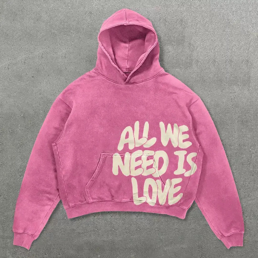 Women's Loose Hoodie Long Sleeve Zip Jacket Sweatshirt
