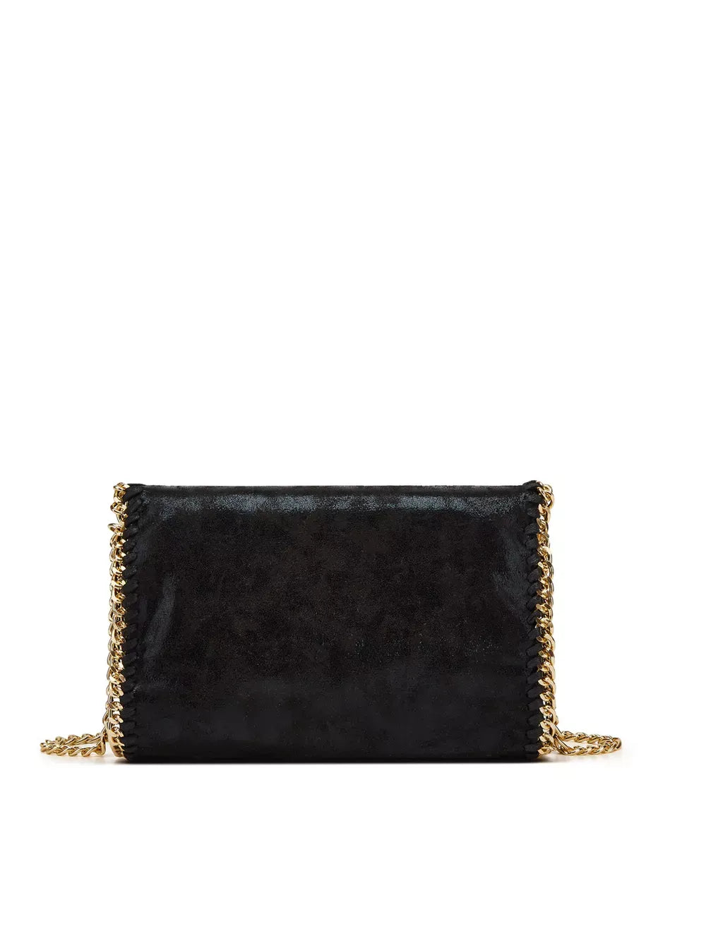 Women's PU Leather Crossbody Bag with Gold-Tone Chain Trim