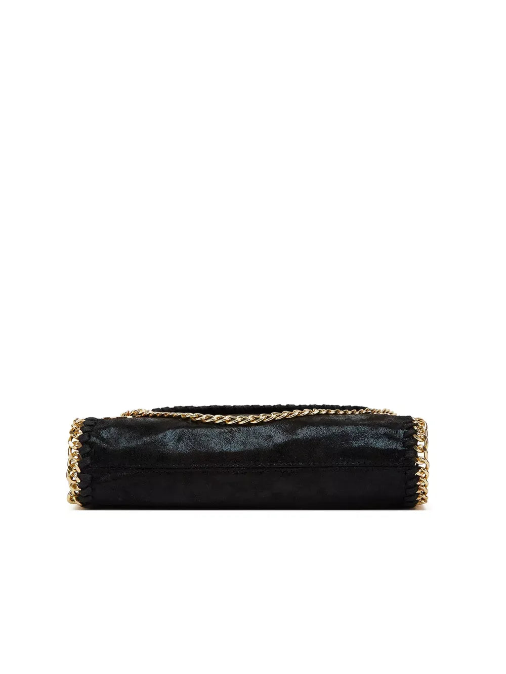 Women's PU Leather Crossbody Bag with Gold-Tone Chain Trim