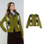 Women's Retro Crew Neck Jacquard Knit Cardigan Top