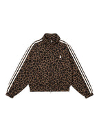 Women's Retro Leopard Print Stand Collar Cropped Jacket