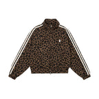 Women's Retro Leopard Print Stand Collar Cropped Jacket