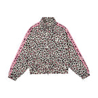 Women's Retro Leopard Print Stand Collar Cropped Jacket