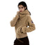 Women's Retro Sherpa Fleece Cropped Hooded Jacket