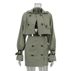 Women's Retro Short Jacket and Mini Skirt Two-Piece Set